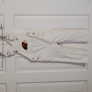 Christian Robinson Kids white overalls mammoth sz 2t Girls Animal Print
